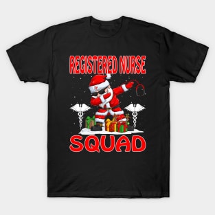 Christmas Registered Nurse Squad Reindeer Pajama Dabing Santa T-Shirt